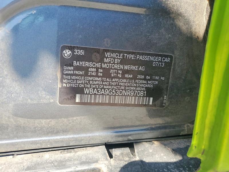 Продажа на аукционе авто 2013 Bmw 335, vin: WBA3A9G53DNR97081, номер лота: 69335426