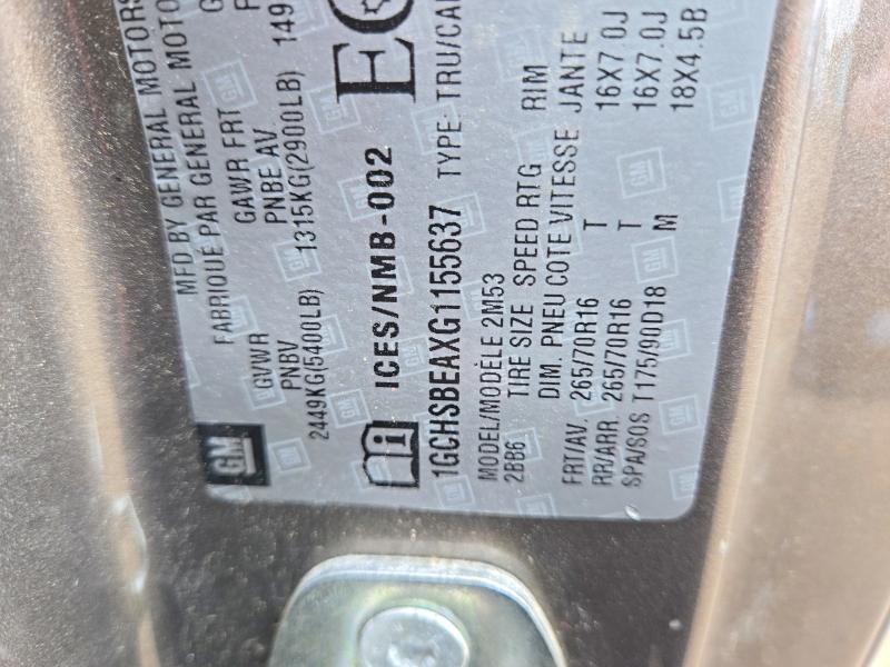 2016 Chevrolet Colorado მანქანა იყიდება აუქციონზე, vin: 1GCHSBEAXG1155637, აუქციონის ნომერი: 66632226
