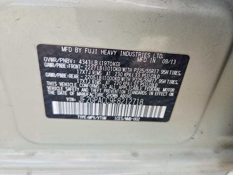 Aukcja sprzedaży 2014 Subaru Xv Crosstrek, vin: JF2GPACC9E8212718, numer aukcji: 69984626