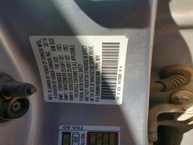 Aukcja sprzedaży 2016 Honda Cr-v, vin: 2HKRM4H78GH631984, numer aukcji: 68876686