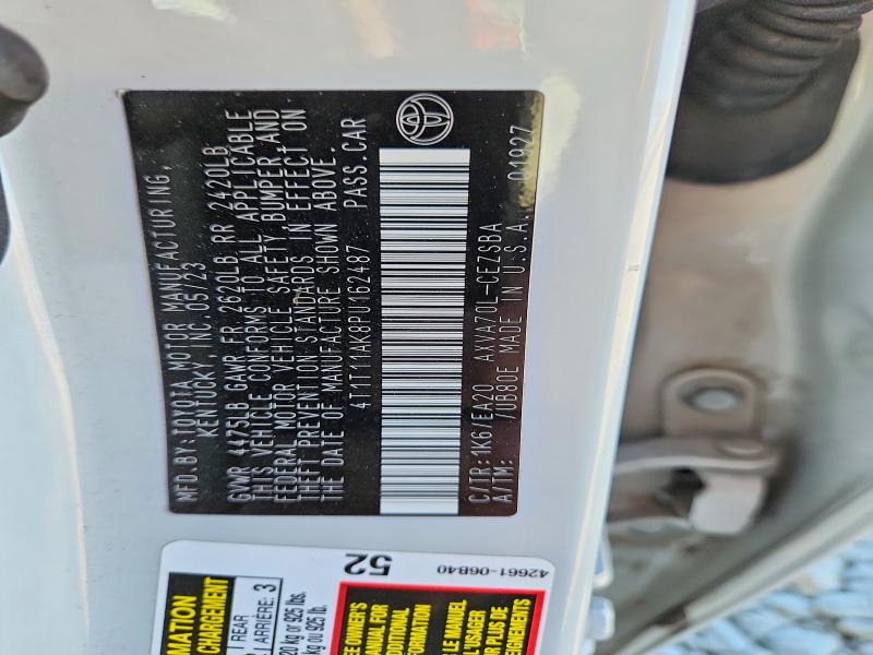 67208726 :رقم المزاد ، 4T1T11AK8PU162487 vin ، 2023 Toyota Camry مزاد بيع