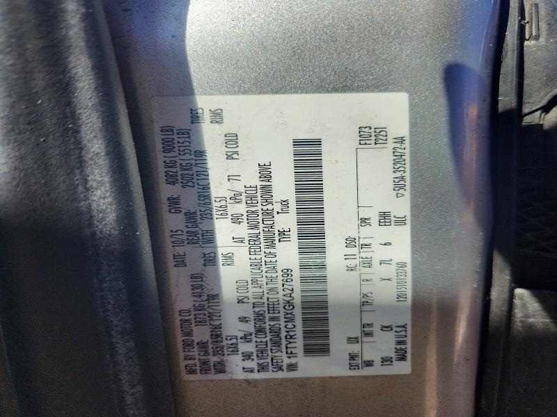 Auction sale of the 2016 Ford Transit, vin: 1FTYR1CMXGKA27699, lot number: 69440776