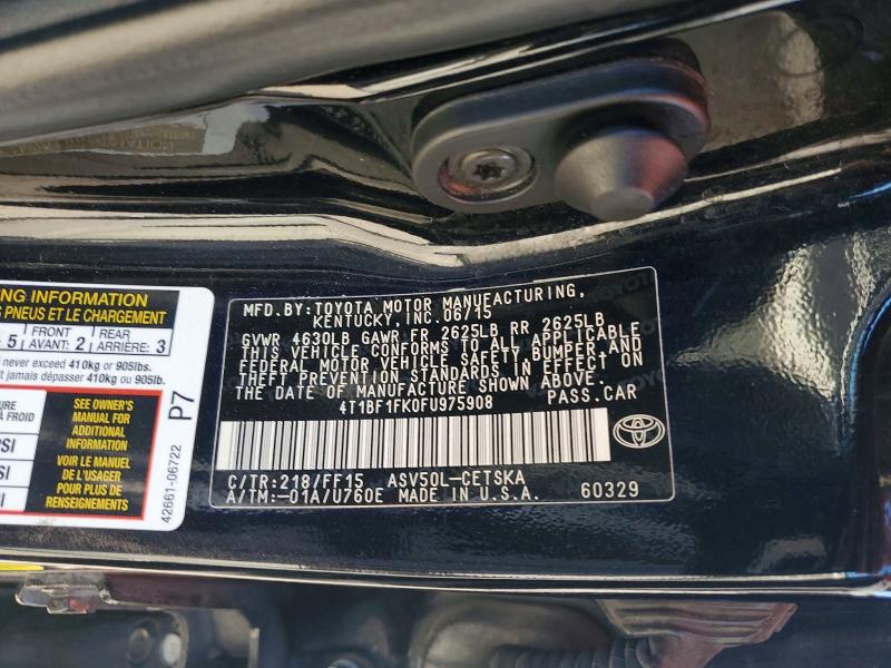 Продаж на аукціоні авто 2015 Toyota Camry, vin: 4T1BF1FK0FU975908, номер лоту: 69182316
