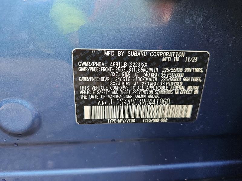 Продажа на аукционе авто 2024 Subaru Forester, vin: JF2SKAMC3RH441960, номер лота: 67611016