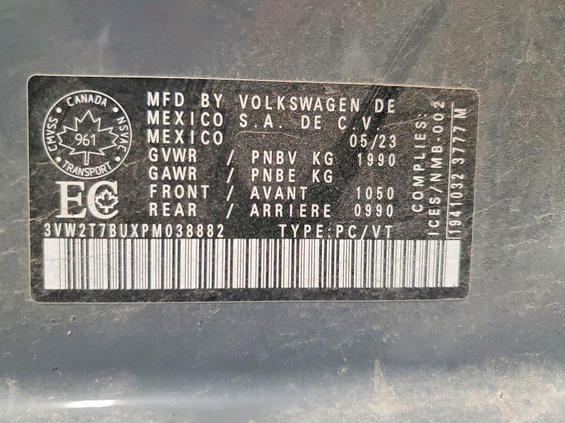 Auction sale of the 2023 Volkswagen Jetta, vin: 3VW2T7BUXPM038882, lot number: 68196216
