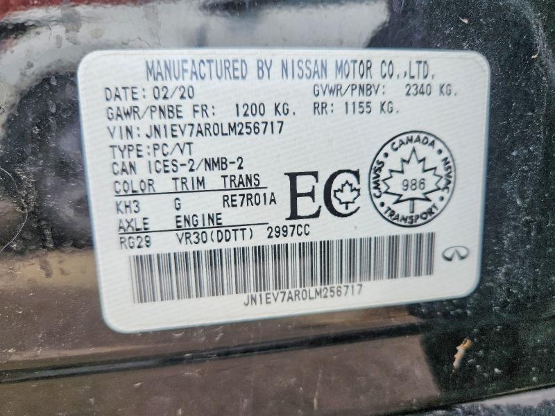 Aukcja sprzedaży 2020 Infiniti Q50, vin: JN1EV7AR0LM256717, numer aukcji: 68599256