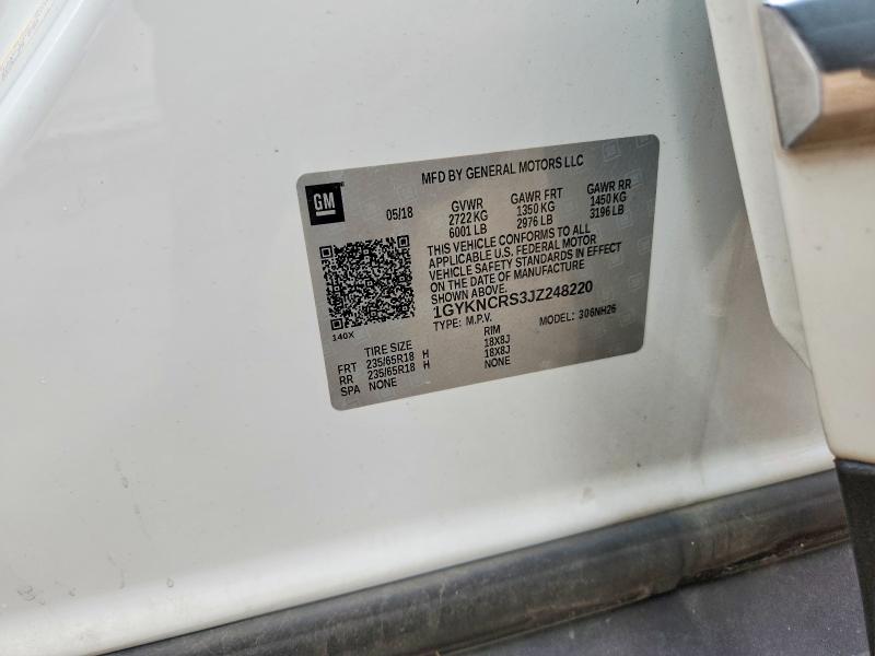 69515816 :رقم المزاد ، 1GYKNCRS3JZ248220 vin ، 2018 Cadillac Xt5 مزاد بيع