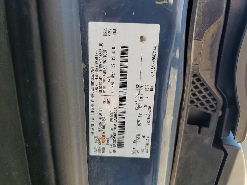 Продаж на аукціоні авто 2021 Ford Transit, vin: 1FDDF6P8XMKA56046, номер лоту: 68767226