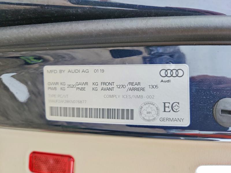 Aukcja sprzedaży 2019 Audi A6, vin: WAUF2AF28KN076877, numer aukcji: 68368526