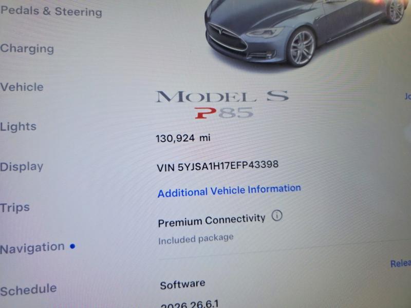 69495146 :رقم المزاد ، 5YJSA1H17EFP43398 vin ، 2014 Tesla Model S مزاد بيع
