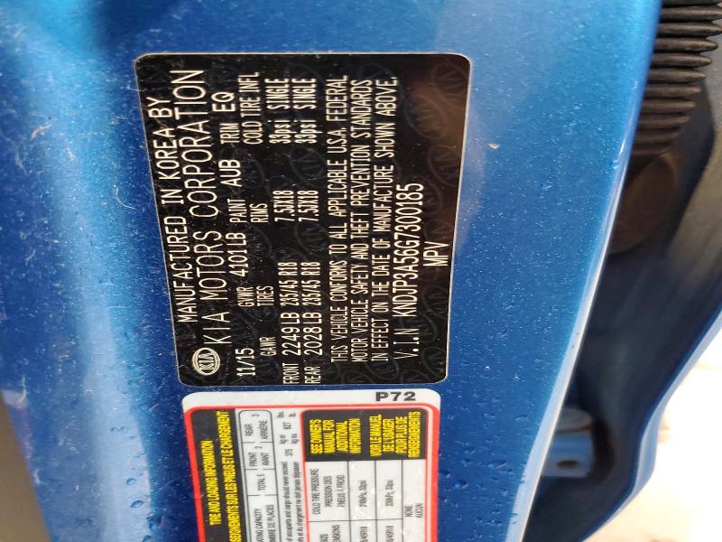68737886 :رقم المزاد ، KNDJP3A56G7300185 vin ، 2016 Kia Soul مزاد بيع
