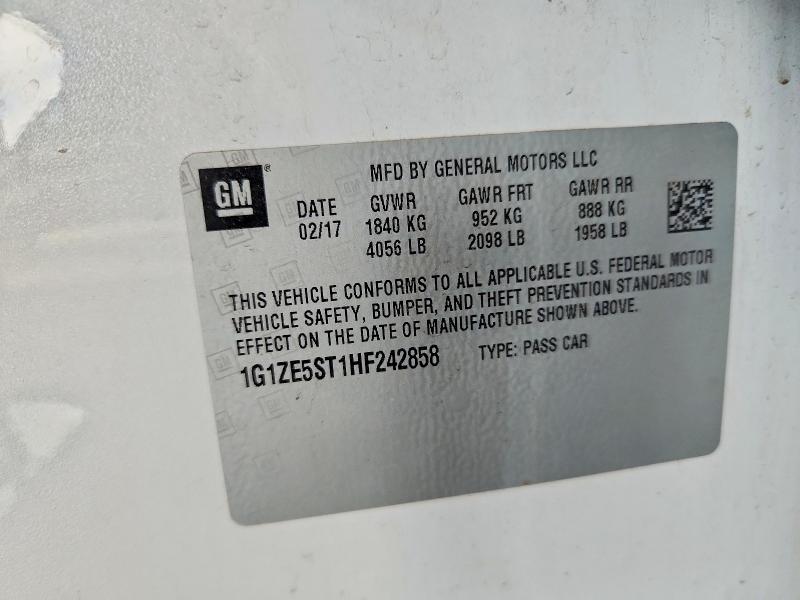 70554406 :رقم المزاد ، 1G1ZE5ST1HF242858 vin ، 2017 Chevrolet Malibu مزاد بيع