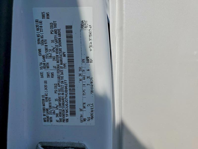 Продажа на аукционе авто 2017 Ford Escape, vin: 1FMCU0JD7HUB96277, номер лота: 67335206