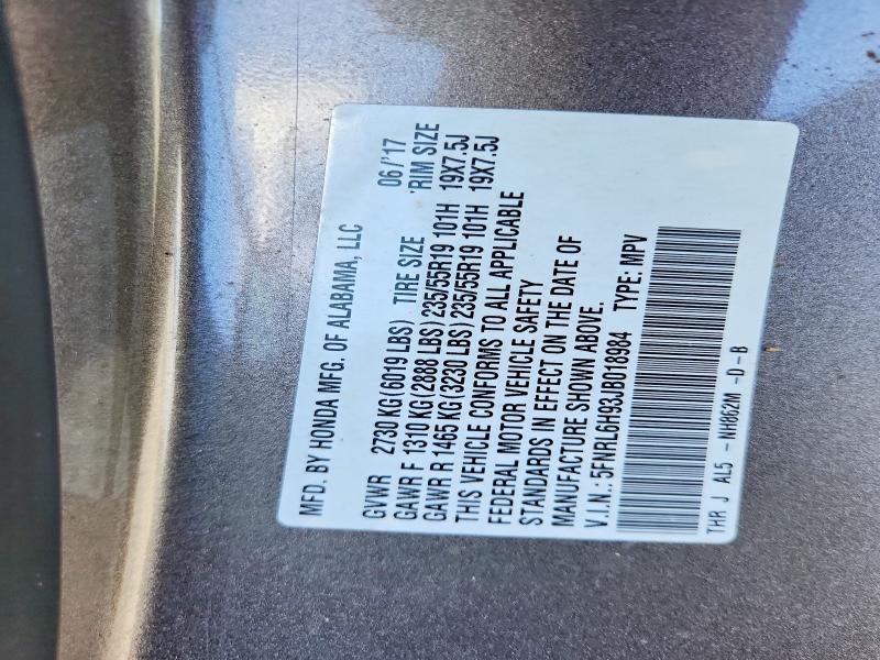 Продажа на аукционе авто 2018 Honda Odyssey, vin: 5FNRL6H93JB018984, номер лота: 69279096