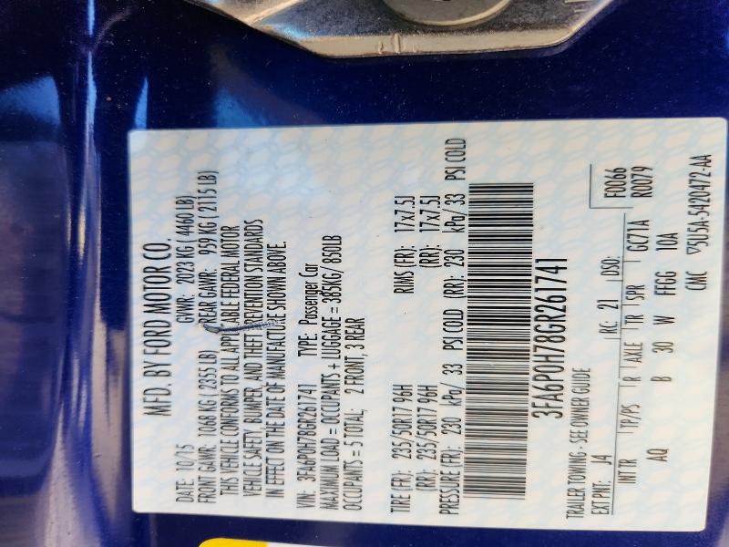 Продажа на аукционе авто 2016 Ford Fusion, vin: 3FA6P0H78GR261741, номер лота: 68764356
