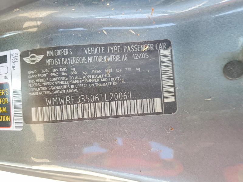 Продажа на аукционе авто 2006 Mini Cooper, vin: WMWRE33506TL20067, номер лота: 70247706