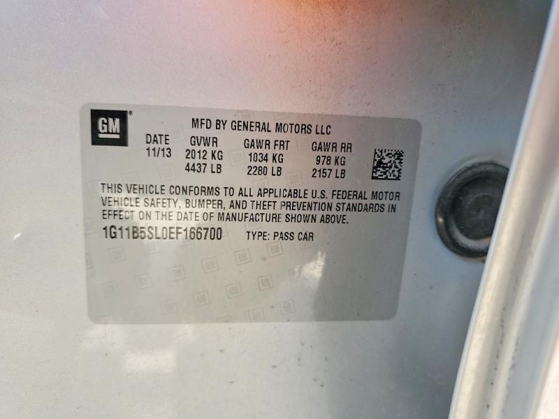 Продаж на аукціоні авто 2014 Chevrolet Malibu, vin: 1G11B5SL0EF166700, номер лоту: 70294076
