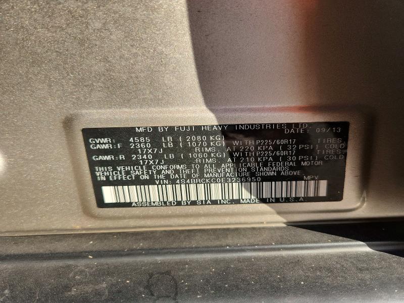 Aukcja sprzedaży 2014 Subaru Outback, vin: 4S4BRCKC0E3236950, numer aukcji: 65844726