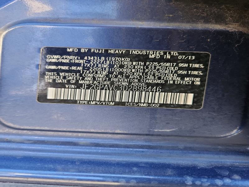 69388406 :رقم المزاد ، JF2GPAVC3D2898446 vin ، 2013 Subaru Xv Crosstrek مزاد بيع