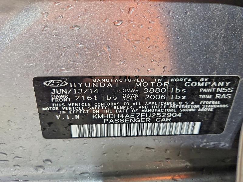 Продажа на аукционе авто 2015 Hyundai Elantra, vin: KMHDH4AE7FU252904, номер лота: 68021726