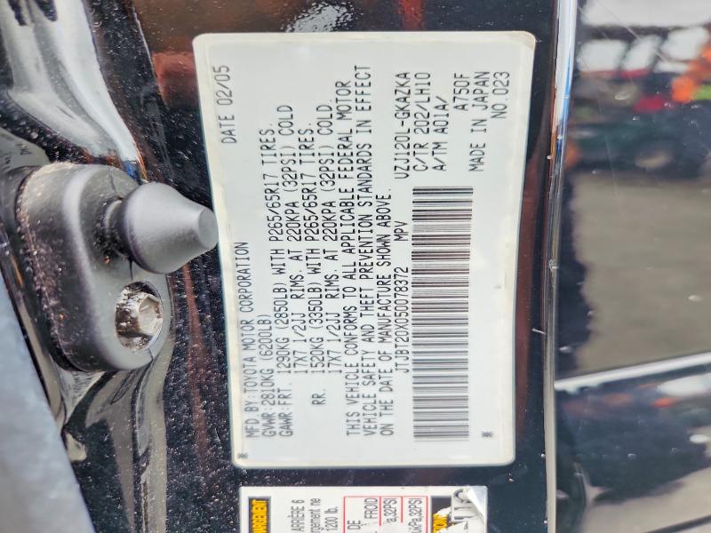 2005 Lexus Gx მანქანა იყიდება აუქციონზე, vin: JTJBT20X050078372, აუქციონის ნომერი: 69285856