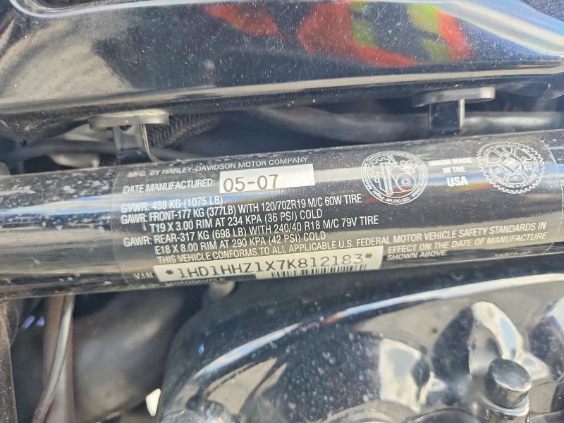 68959836 :رقم المزاد ، 1HD1HHZ1X7K812183 vin ، 2007 Harley-davidson Vrscdx مزاد بيع