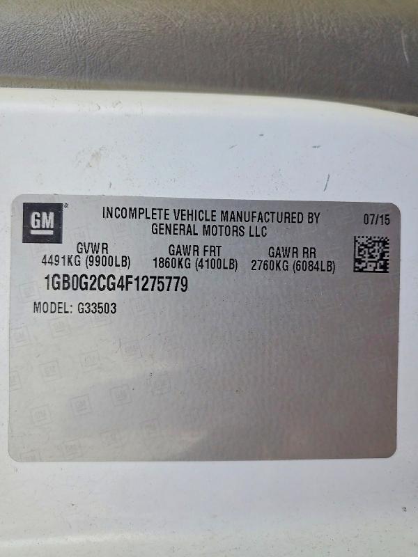 69063086 :رقم المزاد ، 1GB0G2CG4F1275779 vin ، 2015 Chevrolet Express G3500 مزاد بيع