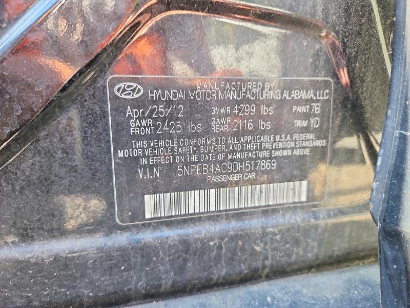 Aukcja sprzedaży 2013 Hyundai Sonata, vin: 5NPEB4AC9DH517869, numer aukcji: 68487446