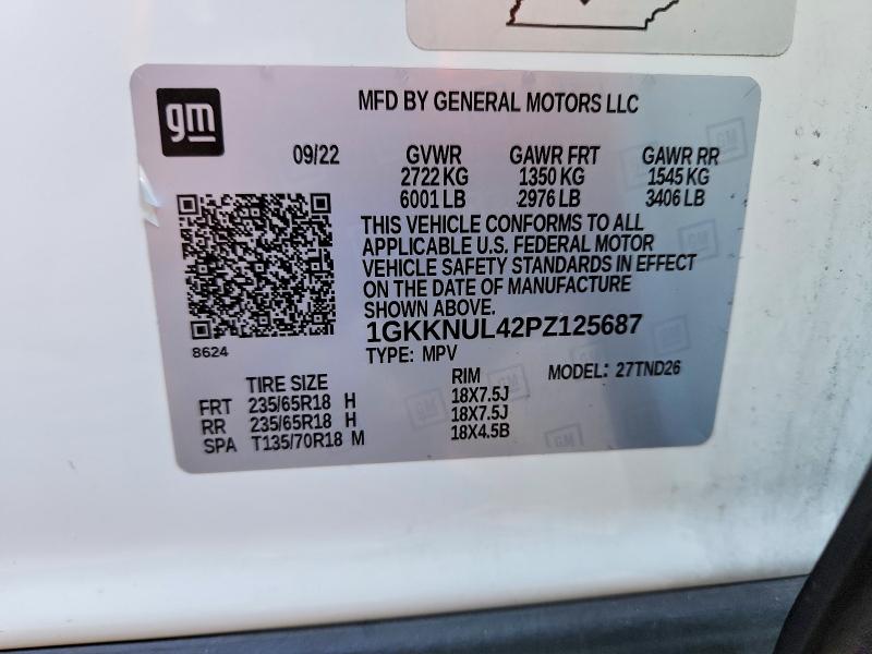 2023 Gmc Acadia მანქანა იყიდება აუქციონზე, vin: 1GKKNUL42PZ125687, აუქციონის ნომერი: 70330546