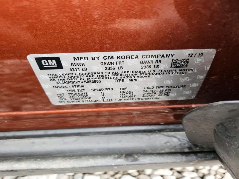 Aukcja sprzedaży 2020 Buick Encore Gx, vin: KL4MMBS20LB083965, numer aukcji: 70063056
