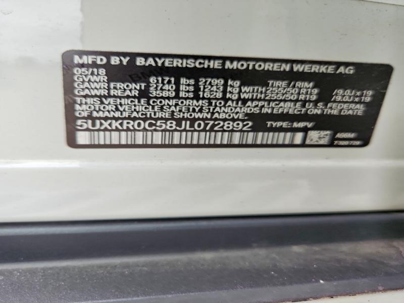 Продаж на аукціоні авто 2018 Bmw X5, vin: 5UXKR0C58JL072892, номер лоту: 70429476