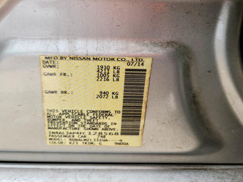 Aukcja sprzedaży 2015 Nissan Altima, vin: 1N4AL3AP4FC128568, numer aukcji: 68022106