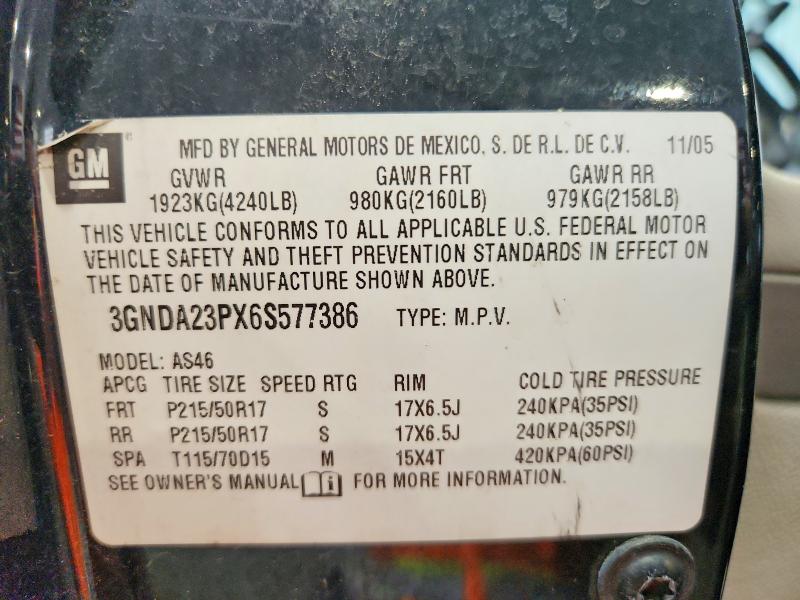 Aukcja sprzedaży 2006 Chevrolet Hhr, vin: 3GNDA23PX6S577386, numer aukcji: 69386386