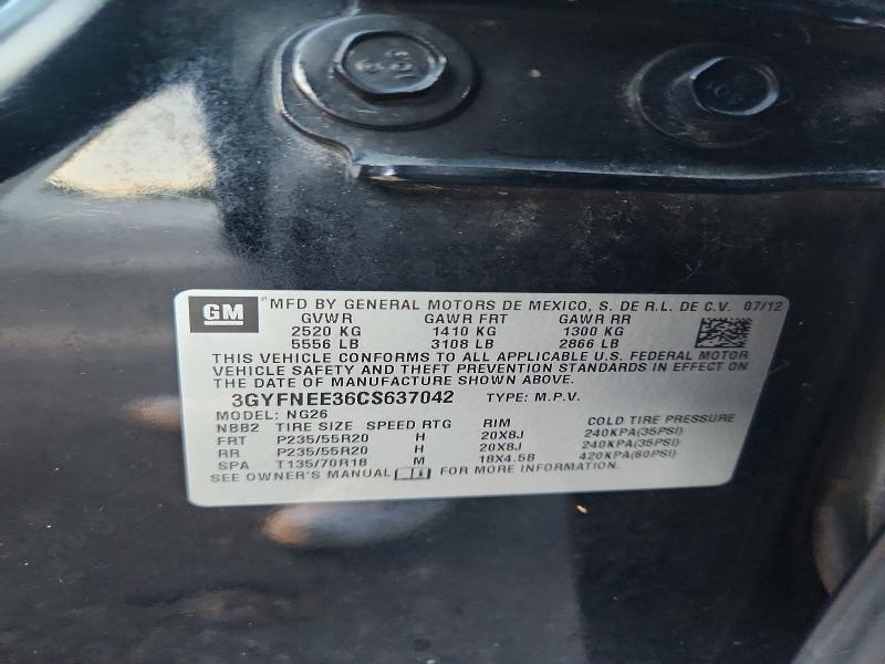 2012 Cadillac Srx მანქანა იყიდება აუქციონზე, vin: 3GYFNEE36CS637042, აუქციონის ნომერი: 68042446