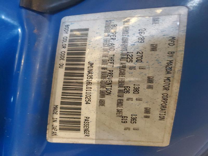 67520066 :رقم المزاد ، JM1NA3516L0110254 vin ، 1990 Mazda Mx-5 Miata مزاد بيع