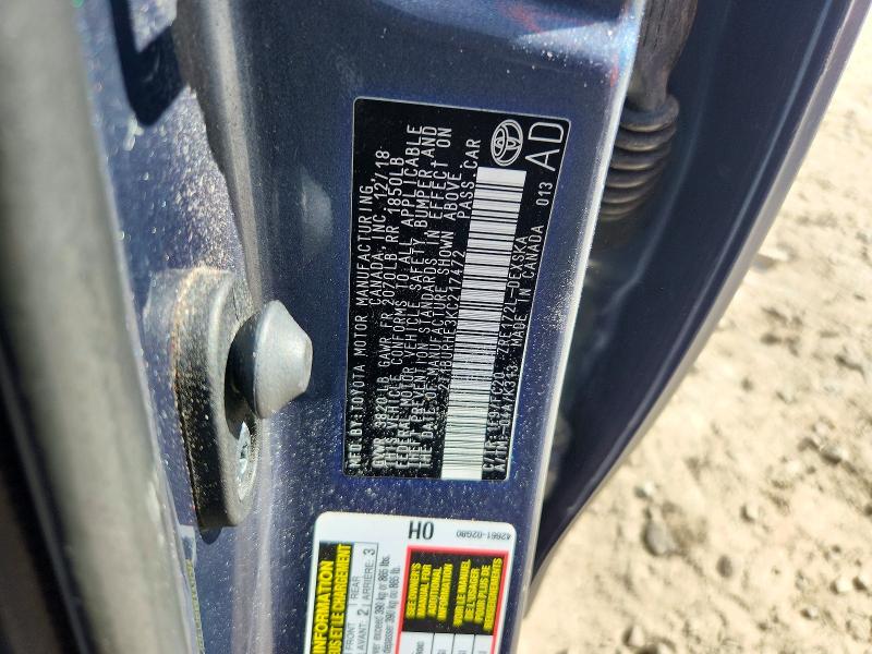 69015646 :رقم المزاد ، 2T1BURHE3KC217472 vin ، 2019 Toyota Corolla مزاد بيع