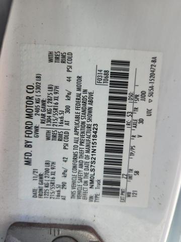 69672916 :رقم المزاد ، NM0LS7S21N1518423 vin ، 2022 Ford Transit Connect مزاد بيع