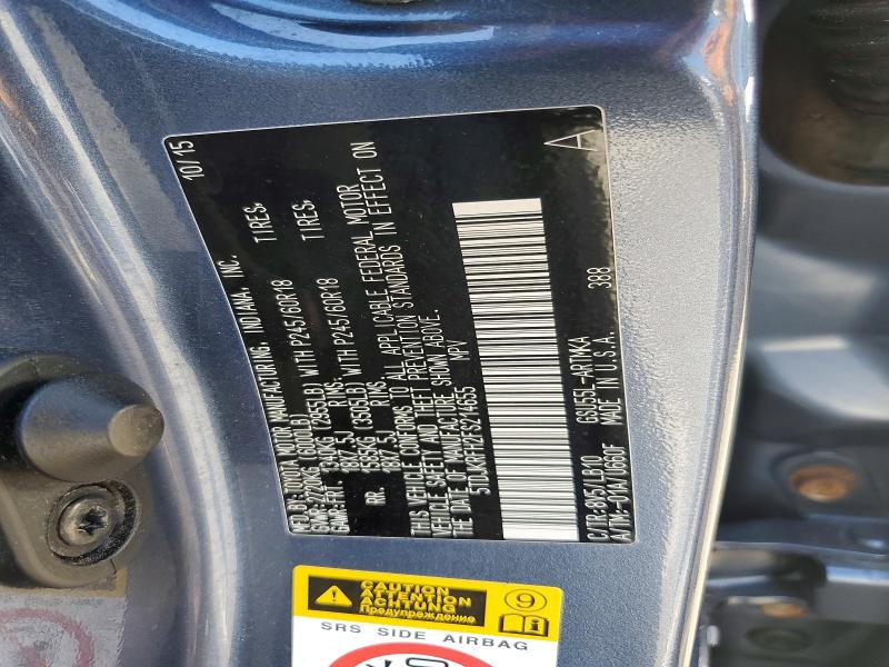 67085006 :رقم المزاد ، 5TDJKRFH2FS214655 vin ، 2015 Toyota Highlander مزاد بيع