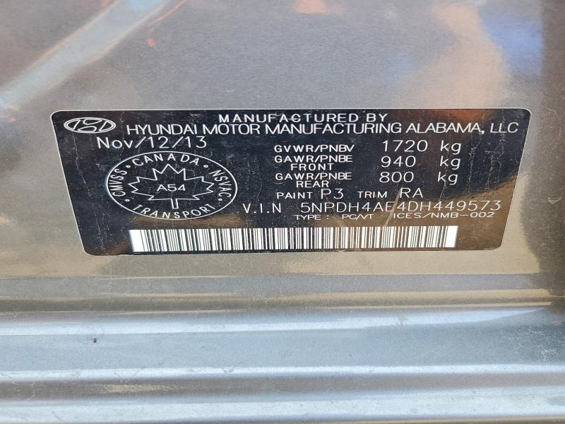 Auction sale of the 2013 Hyundai Elantra, vin: 5NPDH4AE4DH449573, lot number: 66996876