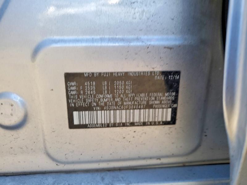 Aukcja sprzedaży 2015 Subaru Legacy, vin: 4S3BNAC60F3040487, numer aukcji: 67368516