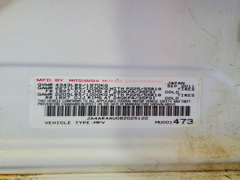 Aukcja sprzedaży 2011 Mitsubishi Outlander Sport, vin: JA4AR4AU0BZ025122, numer aukcji: 67907156