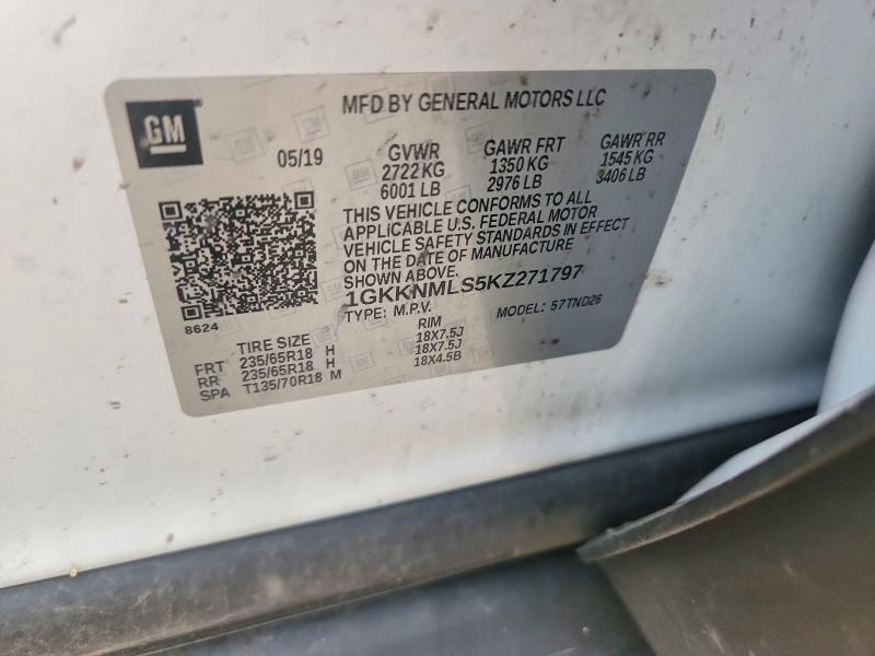 Продаж на аукціоні авто 2019 Gmc Acadia, vin: 1GKKNMLS5KZ271797, номер лоту: 70140866