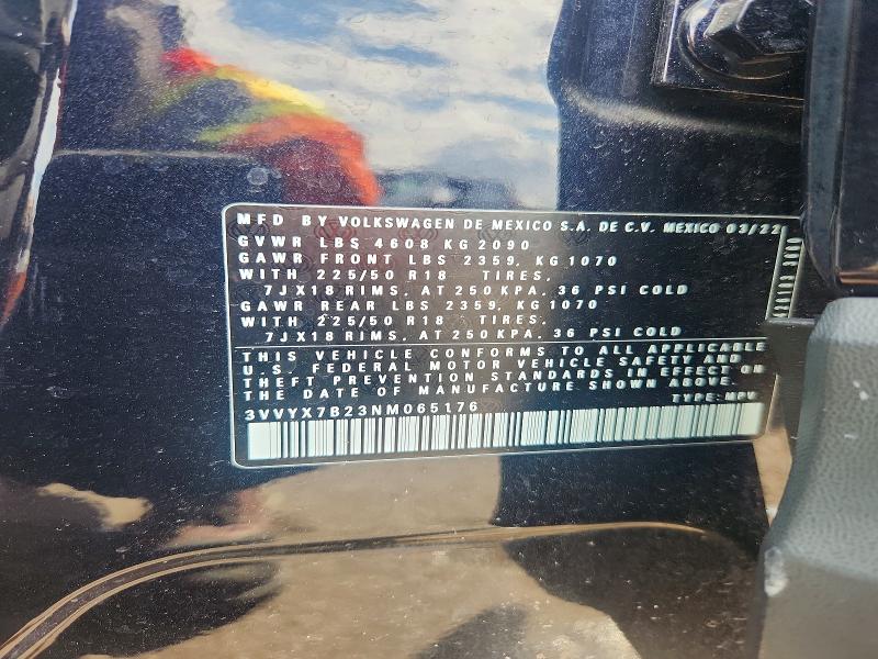 Aukcja sprzedaży 2022 Volkswagen Taos, vin: 3VVYX7B23NM065176, numer aukcji: 69823856