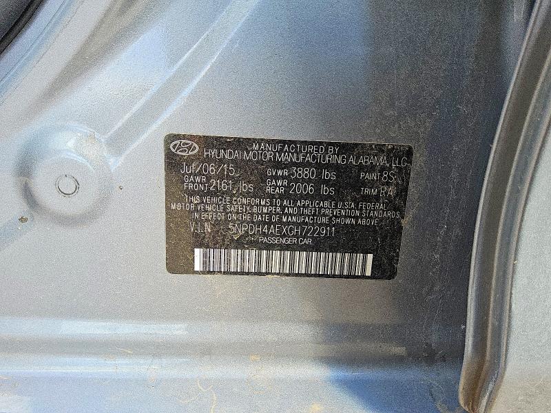 Продаж на аукціоні авто 2016 Hyundai Elantra, vin: 5NPDH4AEXGH722911, номер лоту: 69223806