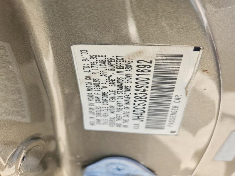 70718786 :رقم المزاد ، JH4DC53834S001692 vin ، 2004 Acura Rsx مزاد بيع