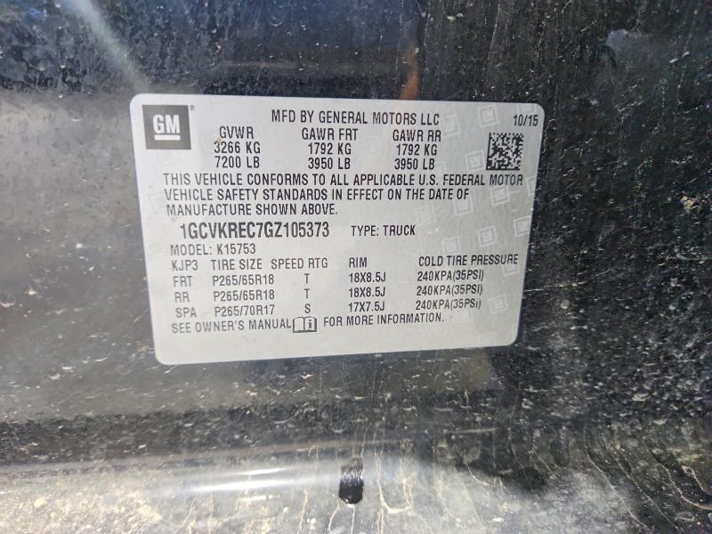 69525616 :رقم المزاد ، 1GCVKREC7GZ105373 vin ، 2016 Chevrolet Silverado مزاد بيع
