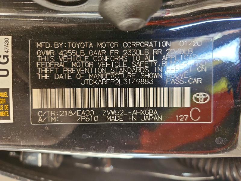 Aukcja sprzedaży 2020 Toyota Prius Prime, vin: JTDKARFP2L3149883, numer aukcji: 69053386