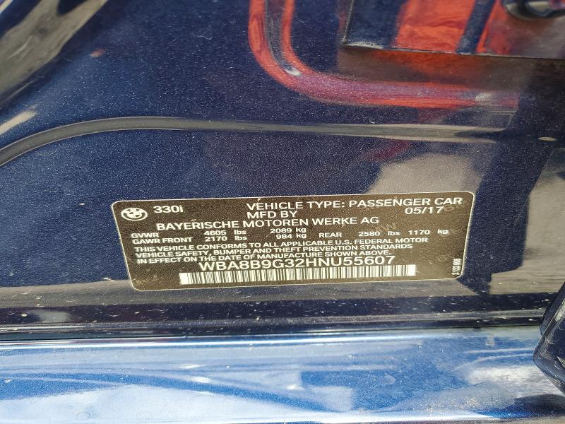 67847166 :رقم المزاد ، WBA8B9G32HNU55607 vin ، 2017 Bmw 330 مزاد بيع