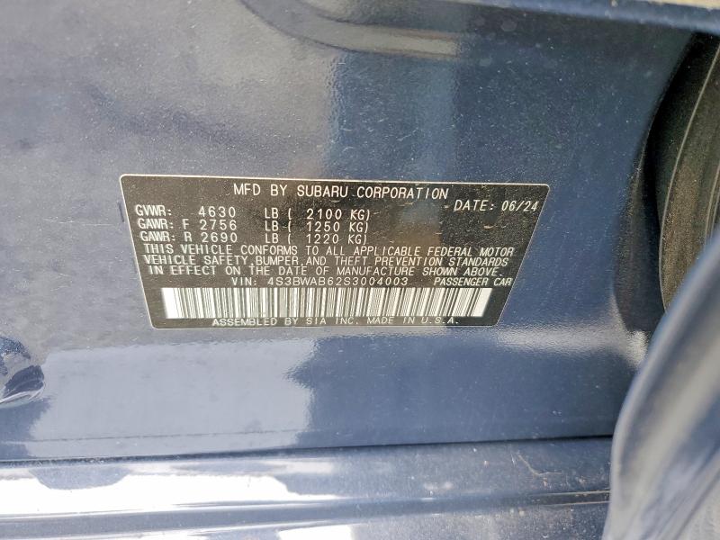 Продажа на аукционе авто 2025 Subaru Legacy, vin: 4S3BWAB62S3004003, номер лота: 69717886