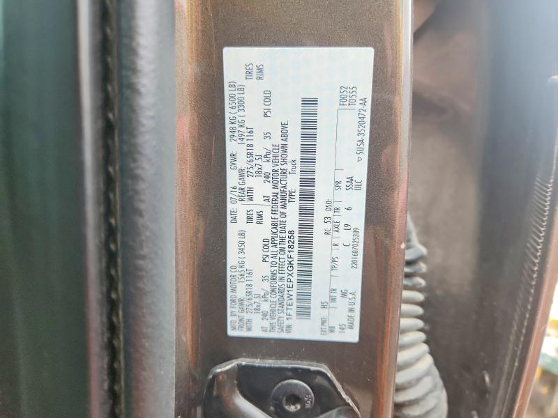 Aukcja sprzedaży 2016 Ford F150, vin: 1FTEW1EPXGKF18258, numer aukcji: 64983116